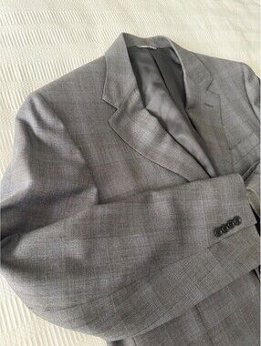 Canali Men’s Blazer Sport Coat IT 54 R US 44 Blue Gray Check Wool 2-Button Italy